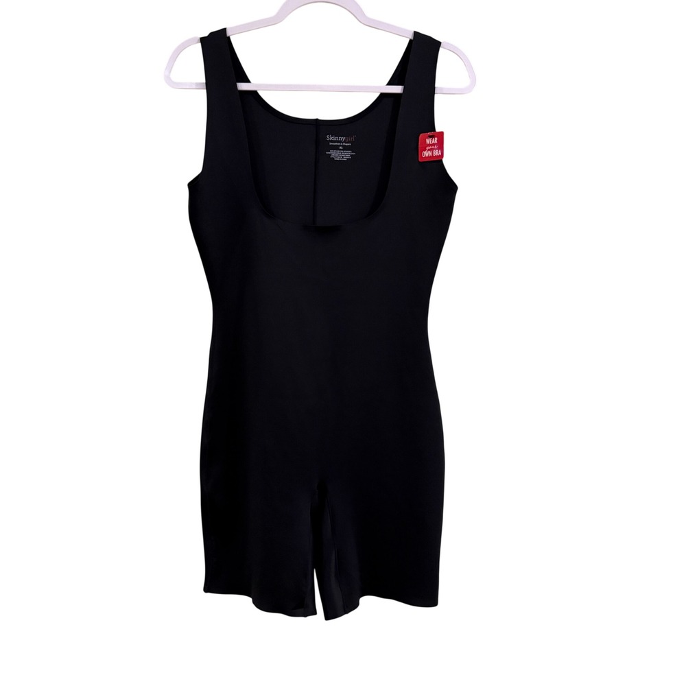 Skinnygirl Shapewear Bodysuit Wear Your Own Bra XL Black Mid Thigh Smoother‎